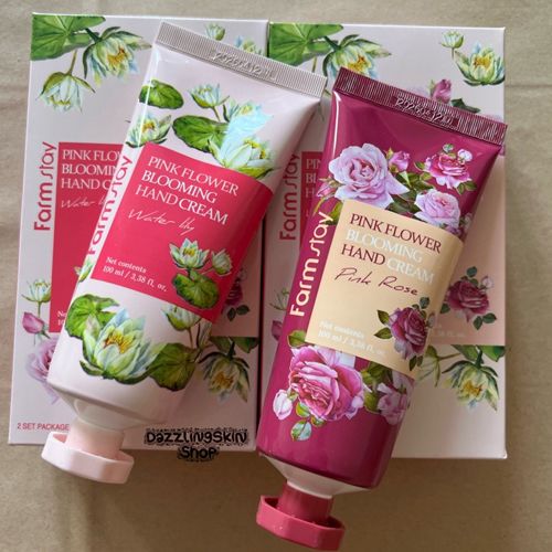  Farmstay pink flower blooming hand cream 2set(Water lily, pink rose) 