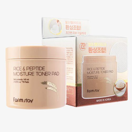  Farmstay Rice & Peptide Moisture Toner Pad 