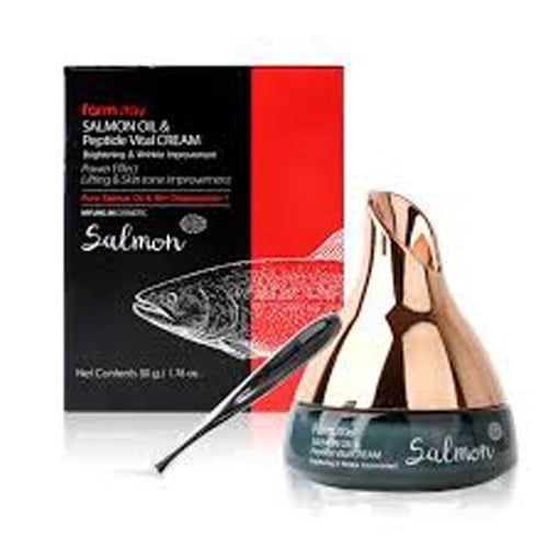  Kem Dưỡng Da Chống Lão Hóa FarmStay Salmon & Peptide Premium Cream 100g-Farmstay salmon oil & peptide vital cream 