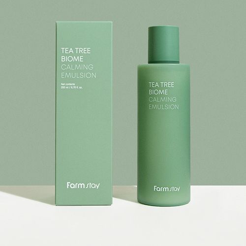  Sữa dưỡng ẩm và làm dịu da chiết xuất Tràm trà Farmstay Tea Tree Biome Calming Emulsion 