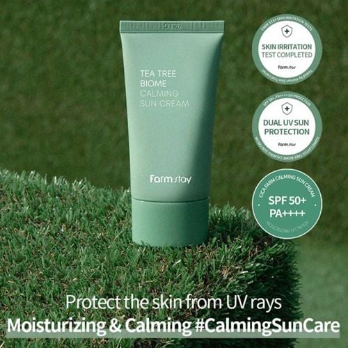  Kem chống nắng dịu nhẹ tinh chất Tràm trà Farmstay Tea Tree Biome Calming Sun Cream 