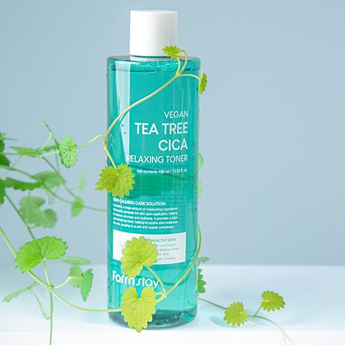  Nước Hoa Hồng Thuần Chay FARMSTAY Vegan Tea Tree Cica Relaxing Với Sự Kết Hợp Giữa Tràm Trà Và Rau Má, Mang Lại Hiệu Quả Làm Dịu, Thanh Lọc Và Chăm Sóc Làn Da Nhạy Cảm, Dễ Nổi Mụn 400ml-Farmstay Vegan Tea Tree Cica Relaxing Toner 