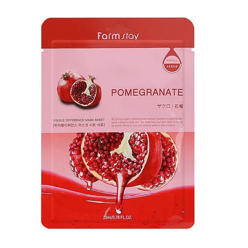 Mặt Nạ Dưỡng Da FARMSTAY Chiết Xuất Lựu Phục Hồi Làn Da Hộp 10 Miếng 