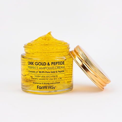  Kem dưỡng trị nếp nhăn, làm mịn da Vàng 24k Farmstay 24K Gold & Peptide Perfect Ampoule Cream 