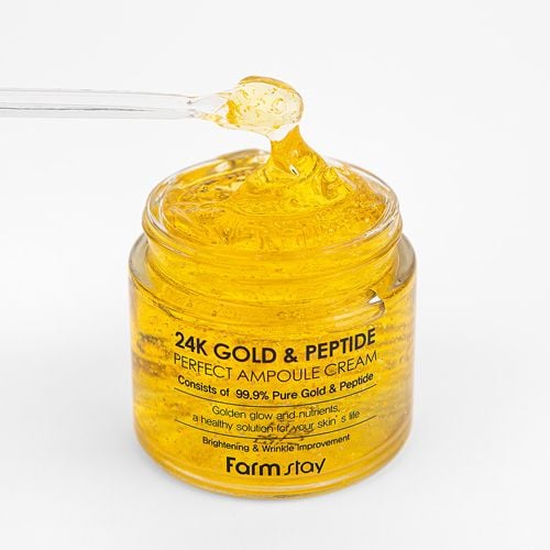  Kem dưỡng trị nếp nhăn, làm mịn da Vàng 24k Farmstay 24K Gold & Peptide Perfect Ampoule Cream 