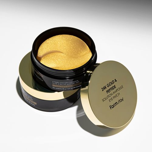 Mặt nạ mắt giảm nhăn tái tạo da Vàng 24k Farmstay 24K Gold & Peptide solution ampoule eye patch 
