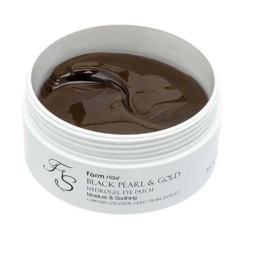  Miếng dán mắt làm mịn và dưỡng ẩm Vàng 24k Farmstay Black Pearl&Gold Hydrogel Eye Patch 