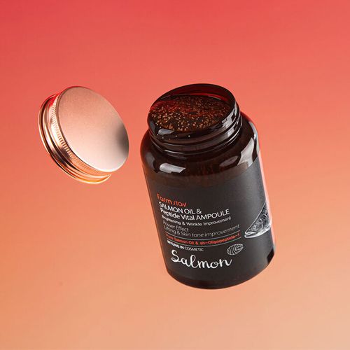  Tinh chất chống lão hóa, nếp nhăn dầu Cá hồi Farmstay Salmon Oil & Peptide Vital Ampoule 