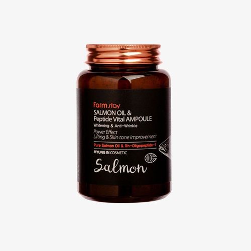  Tinh chất chống lão hóa, nếp nhăn dầu Cá hồi Farmstay Salmon Oil & Peptide Vital Ampoule 