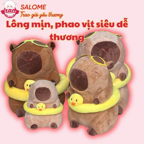 Gấu bông capybara tắm biển thú bông chuột lang nước