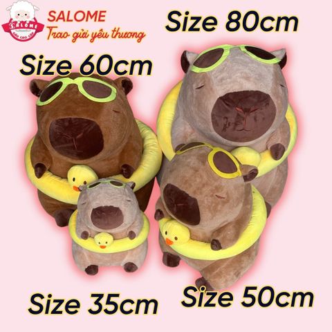  Gấu bông capybara tắm biển thú bông chuột lang nước 