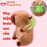  Gấu bông chuột lang nước capybara đeo cặp rùa xanh 