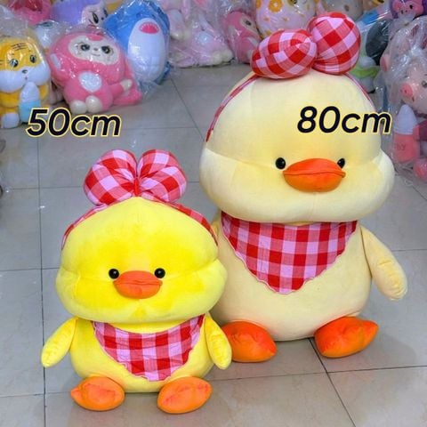  Gấu bông vịt đeo nơ má bánh bao 