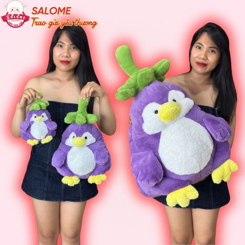 Gấu bông chim cánh cụt cà tím
