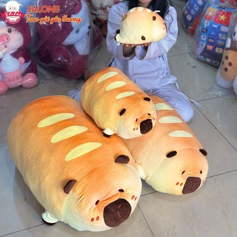  Gấu Bông Capybara Bánh Mì Nằm Dễ Thương Ôm Ngủ SALOME, Thú Bông Capybara Bánh Mì Khổng Lồ Quà Tặng 