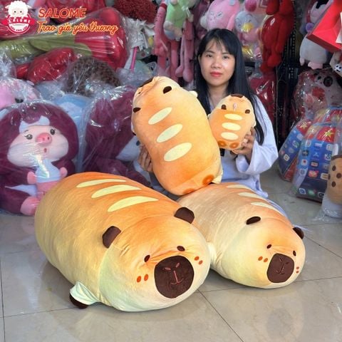  Gấu Bông Capybara Bánh Mì Nằm Dễ Thương Ôm Ngủ SALOME, Thú Bông Capybara Bánh Mì Khổng Lồ Quà Tặng 
