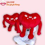 Gấu bông trái tim đỏ gối kê đầu trang trí quà tặng tình yêu 