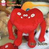  Gấu bông trái tim đỏ gối kê đầu trang trí quà tặng tình yêu 