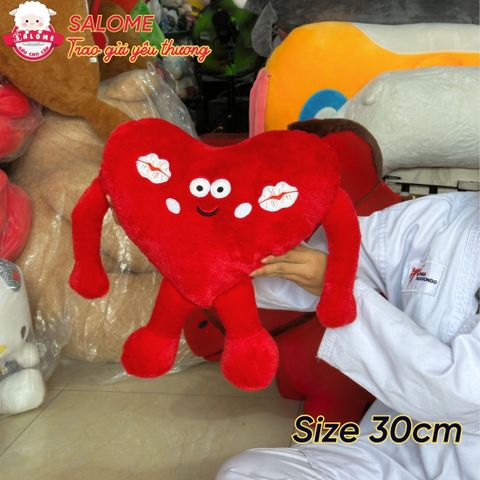  Gấu bông trái tim đỏ gối kê đầu trang trí quà tặng tình yêu 