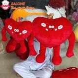  Gấu bông trái tim đỏ gối kê đầu trang trí quà tặng tình yêu 