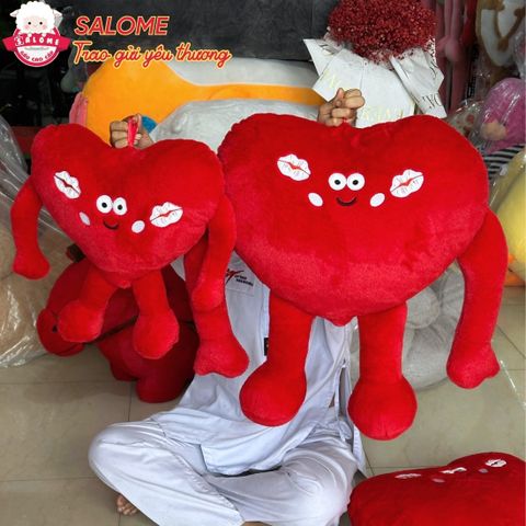  Gấu bông trái tim đỏ gối kê đầu trang trí quà tặng tình yêu 
