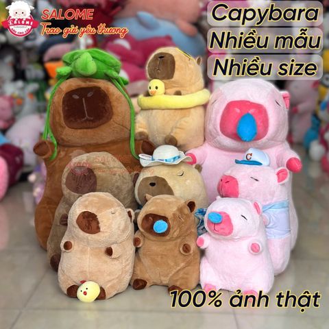  Gấu Bông Chuột Lang Nước Capybara Hồng Chảy Mũi 