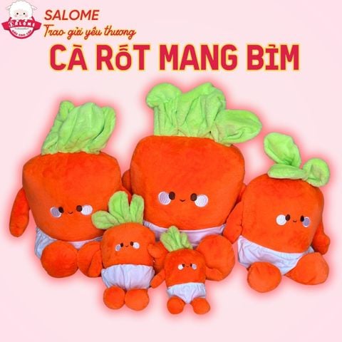 Gấu bông cà rốt mặc bỉm, thú bông carot mặc quần dễ thương