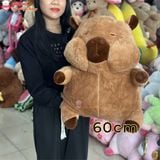 Gấu bông capybara má phính đeo túi con rùa 