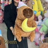  Gấu bông capybara đội nón ngủ ôm ngôi sao, ôm mặt trăng 