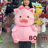 Gấu bông heo lulu hồng ngồi má phúng phính 