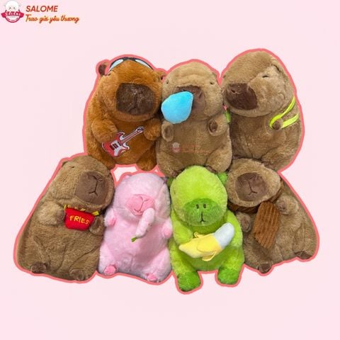 Gấu bông capybara nhí mini 20cm nhiều mẫu