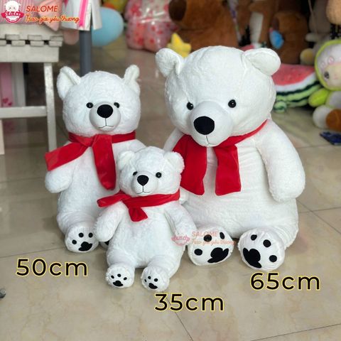  Gấu bông gấu bắc cực đeo khăn noel giáng sinh 