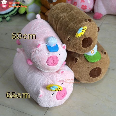  Gấu bông capybara nằm dài nón bóng chày dễ thương ôm ngủ 