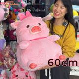  Gấu bông heo lulu hồng ngồi má phúng phính 