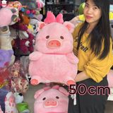  Gấu bông heo lulu hồng ngồi má phúng phính 