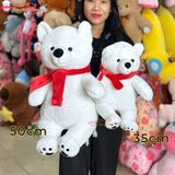  Gấu bông gấu bắc cực đeo khăn noel giáng sinh 