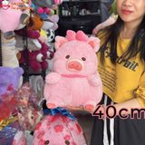  Gấu bông heo lulu hồng ngồi má phúng phính 