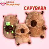  Gấu bông capybara má phính đeo túi con rùa 