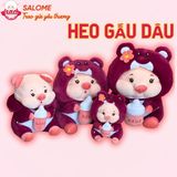  Gấu bông Heo cosplay gấu dâu ôm bình sữa 