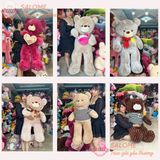  Gấu bông teddy lông thỏ ôm bình sữa 