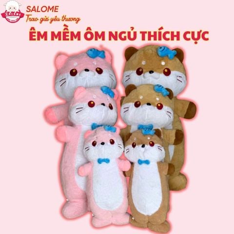  Gấu bông con mèo nơ cá ôm ngủ 