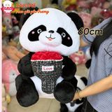  Gấu bông gấu trúc ôm hoa 