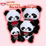  Gấu bông gấu trúc ôm hoa 