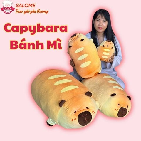  Gấu Bông Capybara Bánh Mì Nằm Dễ Thương Ôm Ngủ SALOME, Thú Bông Capybara Bánh Mì Khổng Lồ Quà Tặng 
