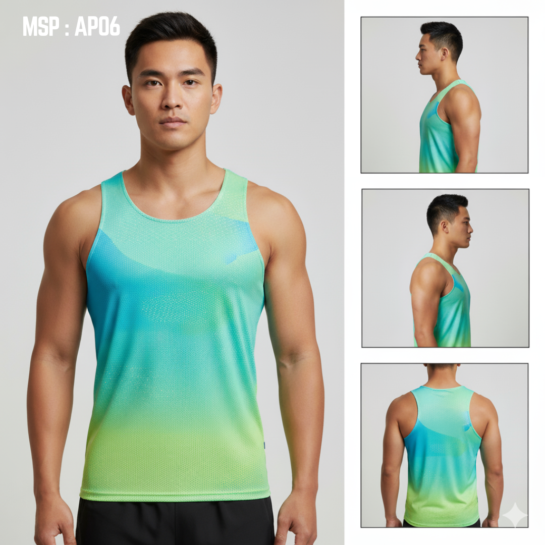  Bonding ombre singlet in chuyển màu, không đường may, vải siêu nhẹ, hỗ trợ ngăn ngừa tia UV-AP06 