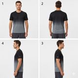  Áo thun Ombre chuyển màu đen, vải siêu nhẹ, hỗ trợ ngăn ngừa tia UV 