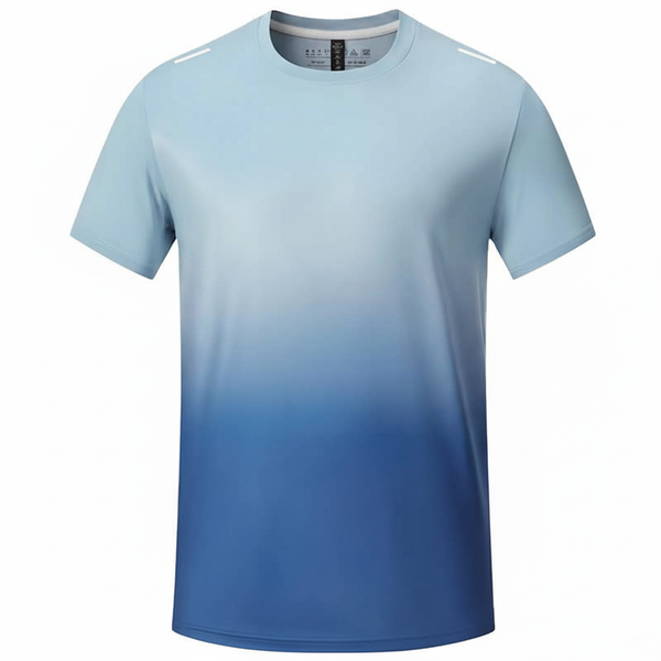  Áo thun Ombre chuyển màu xanh, vải siêu nhẹ, hỗ trợ ngăn ngừa tia UV 