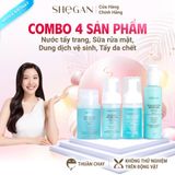  Combo Sữa rửa mặt, Nước tẩy trang, Tẩy da chết & Dung dịch vệ sinh muối biển xanh SHeGAN 