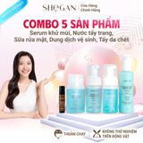  Combo đặc biệt SHeGAN - Sữa rửa mặt, Nước tẩy trang, Tẩy da chết, Dung dịch vệ sinh muối biển xanh, Serum khử mùi 