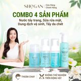  Combo Sữa rửa mặt, Nước tẩy trang, Tẩy da chết & Dung dịch vệ sinh muối biển xanh SHeGAN 